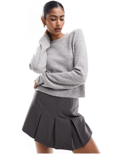 ASOS Structured Shoulder Sweater With Shoulder Pads - Gray