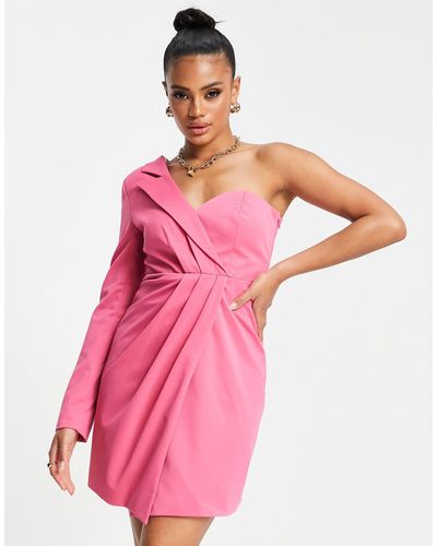 UNIQUE21 One Sleeve Blazer Dress - Pink