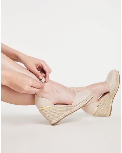 Truffle Collection – espadrille-sandalen mit keilabsatz - Pink