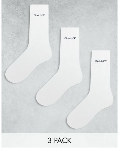 GANT 3 Pack Sport Socks With Logo - White