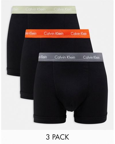 Calvin Klein Cotton Stretch Trunks 3 Pack - Black