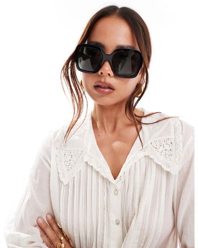 ASOS Acetate 70s Sunglasses With Polarised Lens - Black
