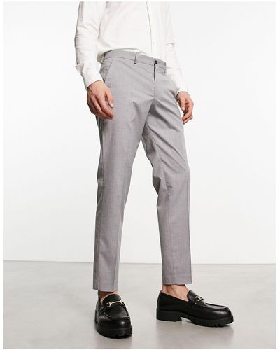 SELECTED Cropped Smart Trousers - Grey