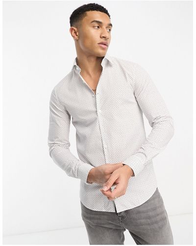 Calvin Klein – schmal geschnittenes hemd - Weiß