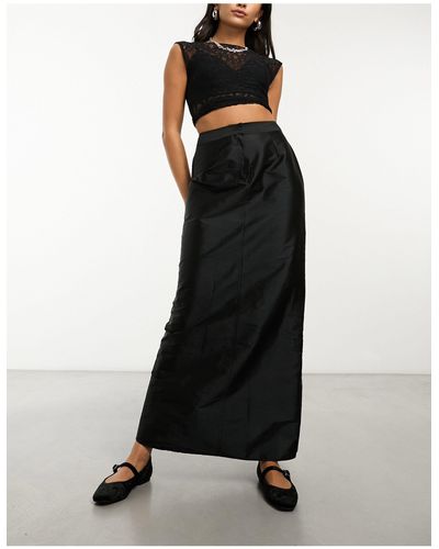 Collusion Sporty Maxi Skirt With Fishtail Detail - Black