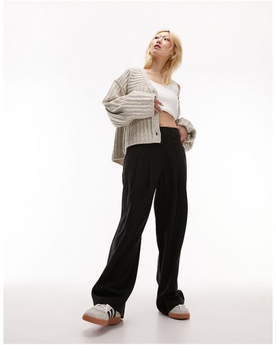Topshop Unique Pantalon ajusté avec poche latérale - délavé - Noir