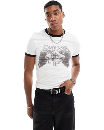 ASOS Muscle Fit Ringer T-shirt - White