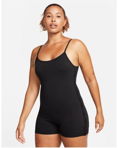 Nike One Piece Jumpsuit With Tape Detail - Black