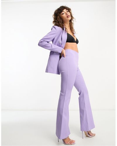 ONLY Pantalon d'ensemble évasé à taille haute - lilas - Violet