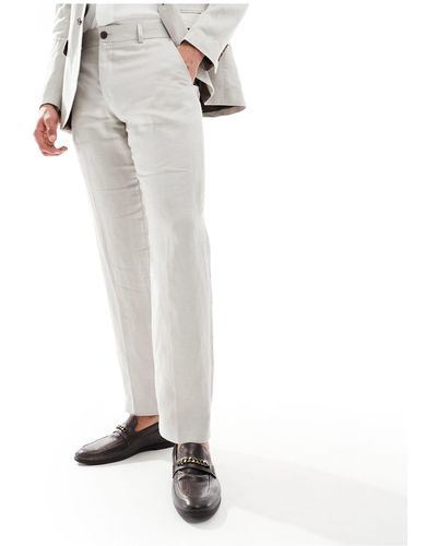 SELECTED Linen Mix Suit Trouser - White