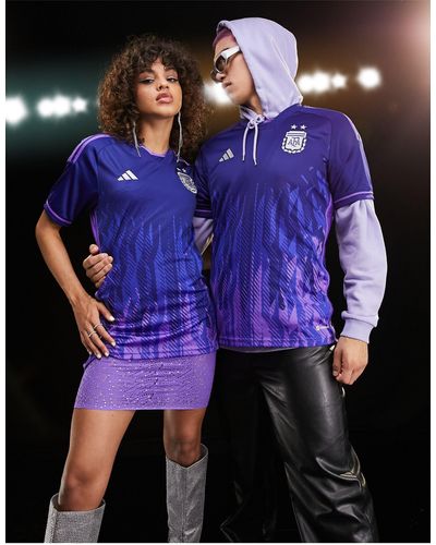 adidas Originals Adidas Football Argentina World Cup 2022 Unisex Away Shirt - Purple