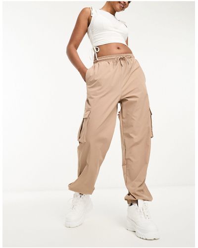 Noisy May Cargo Trousers With Pocket Details - Natural