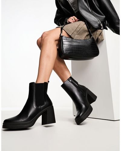 New Look Platform Heeled Chunky Chelsea Boot - Black