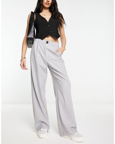 Stradivarius Wide Leg Relaxed Dad Trousers - White