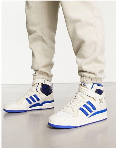 adidas Originals Forum 84 - sneakers alte bianche e blu - Bianco