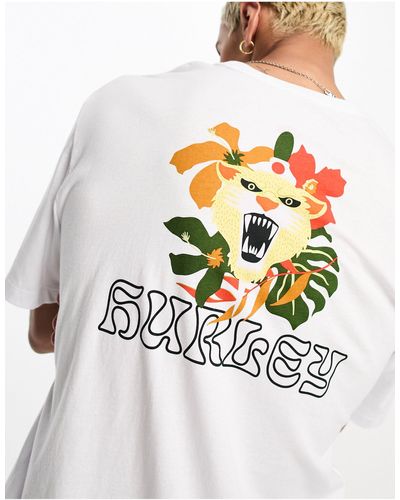 Hurley Tiger trip - t-shirt à motif tigre - Blanc