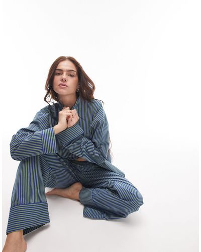 TOPSHOP – pyjama aus baumwolle - Blau