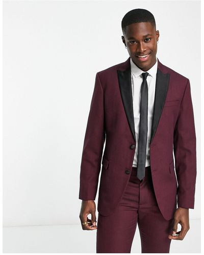 New Look Slim Suit Jacket - Purple