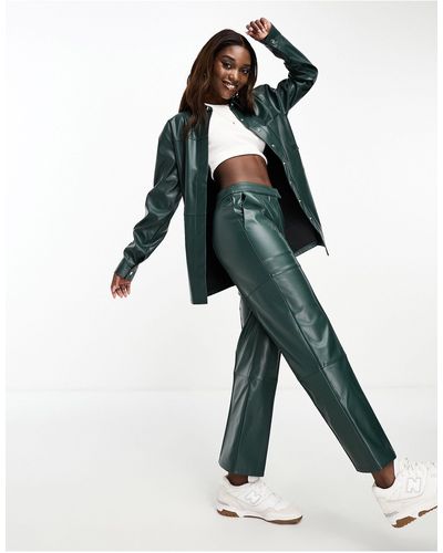 4th & Reckless Faux Leather Pants - Green