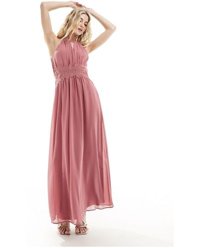 Vila Bridesmaid Halterneck Maxi Dress - Pink