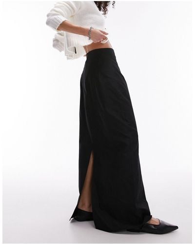 TOPSHOP Super High-waist Technical Maxi Skirt - Black