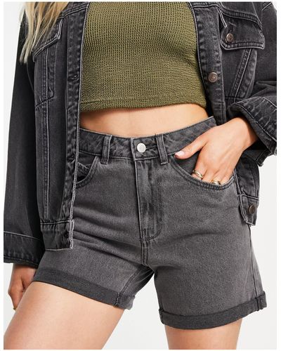 Vero Moda Short mom en jean - délavé - Gris