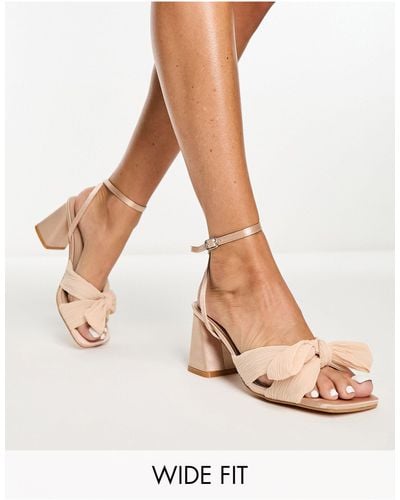 Glamorous Esclusiva - sandali con tacco medio e fiocco cipria - Rosa