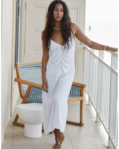 Roxy X kelia moniz - robe d'été longue pour la plage - Blanc