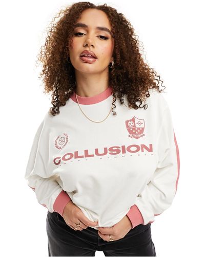 Collusion Plus – pikee-t-shirt - Weiß