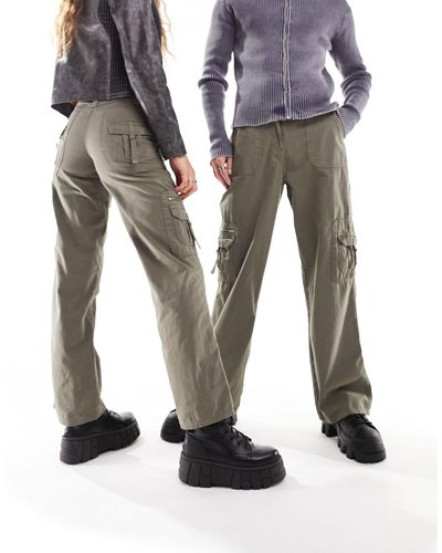 Reclaimed (vintage) Pantalones cargo unisex con lavado estilo años 2000 - Blanco