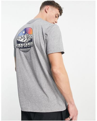 Napapijri Quintino - T-shirt Met Print Op - Grijs