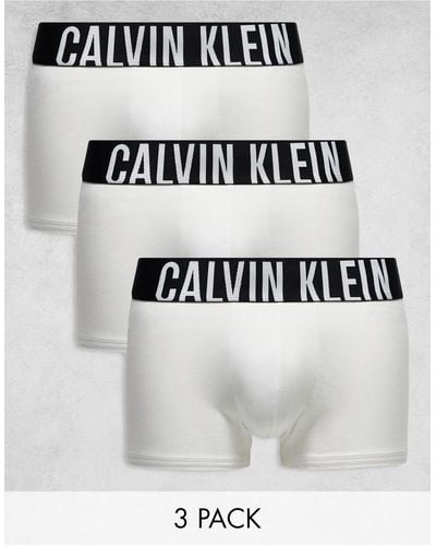 Calvin Klein Intense Power Cotton Stretch Trunks 3 Pack - White