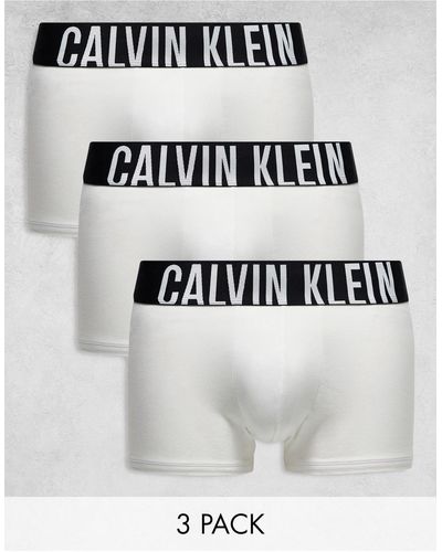 Calvin Klein – intense power – unterhosen im 3er-pack aus elastischer baumwolle - Weiß