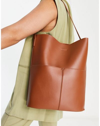 ASOS Tote Tas Met Twee Zakken - Bruin