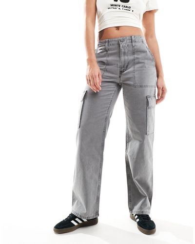 Mango Straight Leg Pocket Jeans - Grey