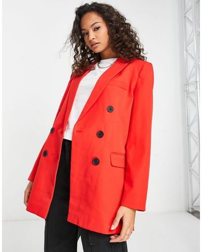 Stradivarius Oversized Blazer - Red