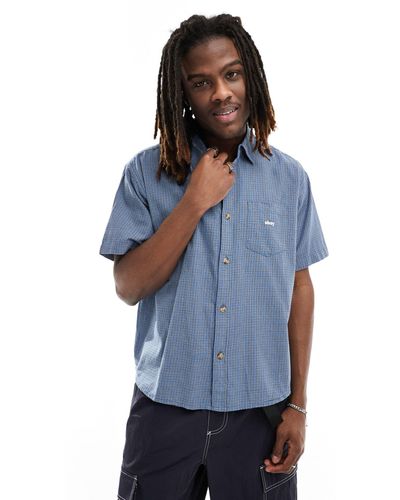 Obey Plaid Short Sleeve Shirt - Blue