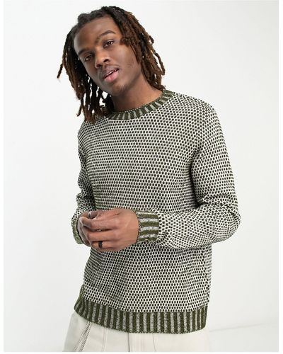 Collusion Stitch Knitted Crewneck Jumper - Grey