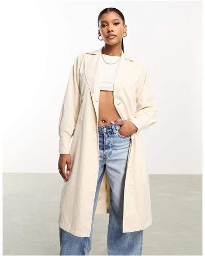 Threadbare Louise Belted Trench Coat - Natural