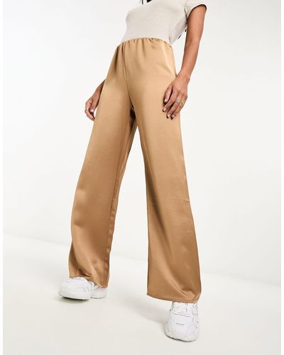 Mango Pantalon ample à taille élastique - marron - Neutre