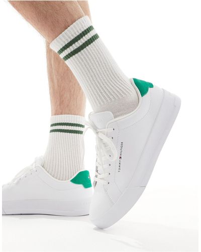 Tommy Hilfiger – court-sneaker aus leder - Weiß