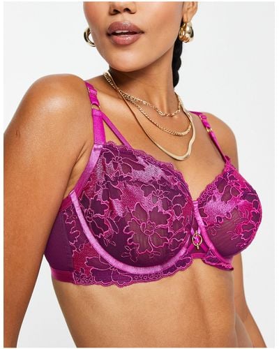 Ann Summers Allurer 1/4 cup bra with lace overlay in cobalt - ShopStyle