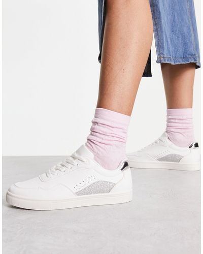 London Rebel Panelled Lace Up Sneakers - White