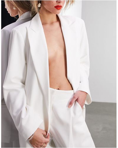 ASOS Oversized Longline Wedding Blazer In - White