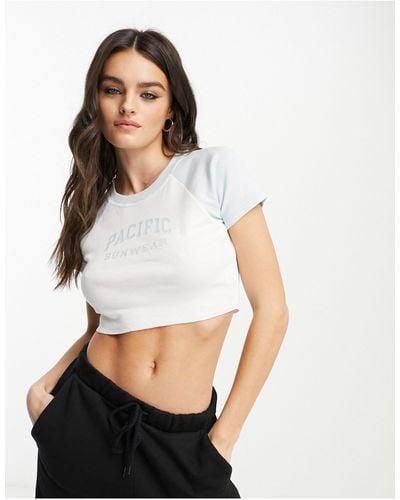 PacSun Crop Baby T-shirt With Varsity Logo - White