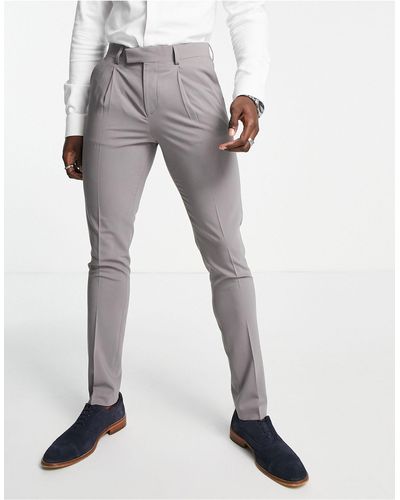 Noak 'tower Hill' Skinny Suit Trousers - Grey