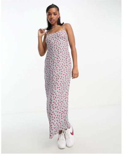 Motel Floral Print Cami Maxi Dress - White