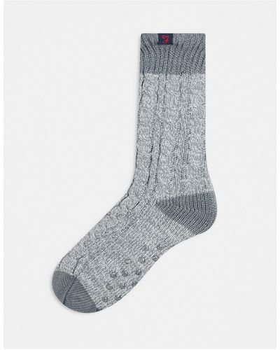 Farah Pardey - chaussons style chaussettes avec doublure polaire - Bleu