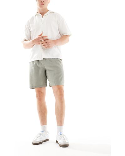 New Look Linen Blend Pull On Shorts - Natural