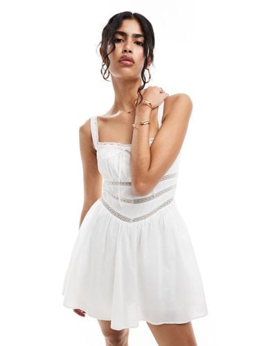 Abercrombie & Fitch Lace Corset Mini Skort Dress - White
